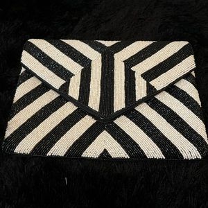 Zebra print clutch or Cross bag